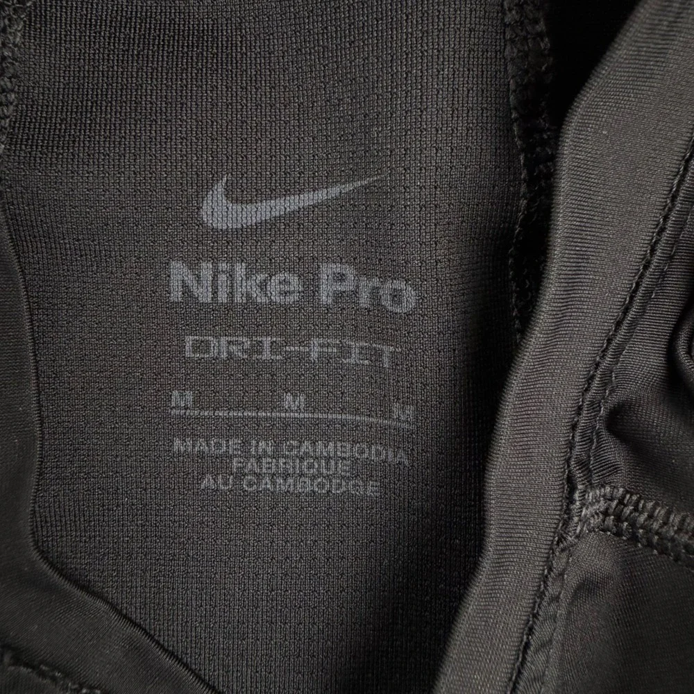 Nike Pro Dri-FIT Youth Padded Football Compression Shirt Black Grey Size M